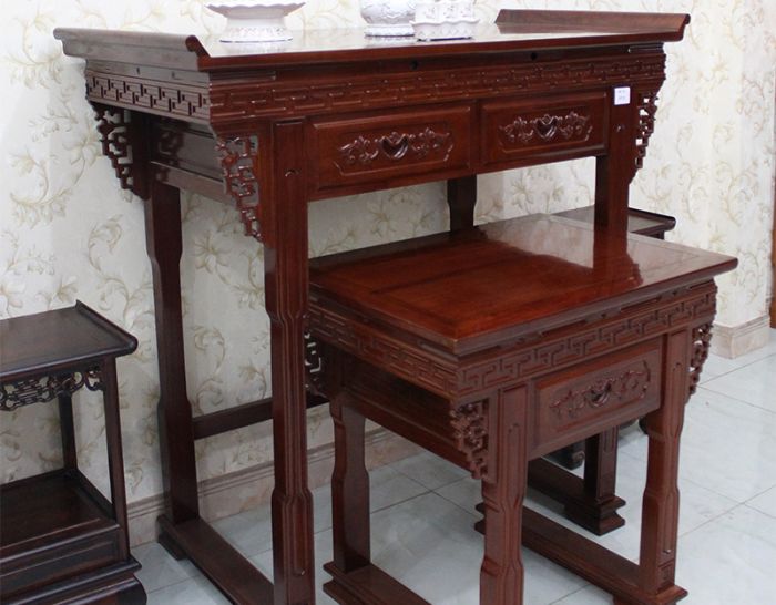 Bàn thờ gia tiên cặp gỗ căm xe (tủ con) GT03